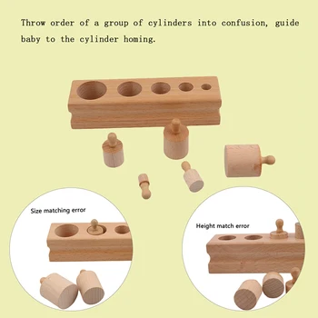 Mediniai Žaislai, Dėlionės Montessori Ugdymo Cilindrų Lizdas Žaislas Childern Plėtros Patirtį Jausmus Matematikos Dėlionė Galvosūkis Vaikams
