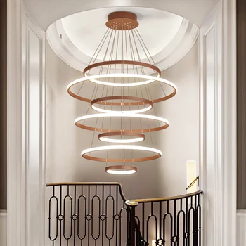 Šviestuvo Modernus minimalistinio dvipusė grindų salė mados atmosfera Šiaurės kambarį lempos villa spiraliniai laiptai ilgai kabo