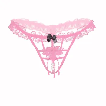 Moterų Sexy G String Nėrinių aplikacija Skylę Lankas kutas duobute Thong Kelnaitės Šortai tangas apatinis Trikotažas Underwears Kelnės 2019