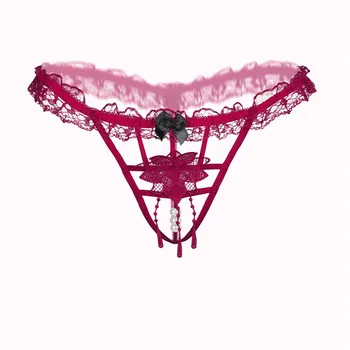 Moterų Sexy G String Nėrinių aplikacija Skylę Lankas kutas duobute Thong Kelnaitės Šortai tangas apatinis Trikotažas Underwears Kelnės 2019