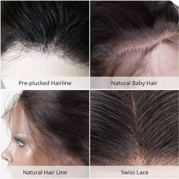 28 30 36 Colių 13x4 Tiesiai Nėriniai Priekiniai Žmogaus Plaukų Perukai Brazilijos Glueless Priekinės Prieš Nupeštos pirmojo Spaudimo Plaukus Juoda Moterų