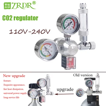 ZRDR/ Akvariumą CO2 Reguliatorius su Patikrinkite Vožtuvo Burbulas Counter Magnetinis Solenoidinis Vožtuvas Akvariumą CO2 Slėgio mažinimo Vožtuvas