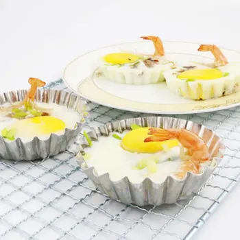 10vnt Non-stick Ripple Aliuminio Lydinio Kiaušinių Pyragas Pelėsių Gėlių Formos Cupcake Pyragas Pelėsių Keksiukų Kepimo Taurės Tartlets Keptuvės