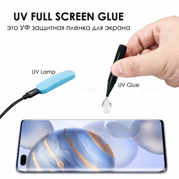 Akcoo UV Visiško klijų grūdintas stiklas už Garbę 30 Pro Touch Screen Protector, jautrus Garbė 30 pro plus stiklo plėvelės