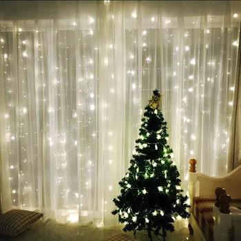 LED Šviesos Užuolaidos String Miegamasis Atostogų Pasakų Žibintai Apdailos Girlianda Ant Lango Kalėdų, Naujųjų Metų Vestuvėms Šalis