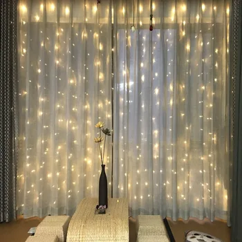 LED Šviesos Užuolaidos String Miegamasis Atostogų Pasakų Žibintai Apdailos Girlianda Ant Lango Kalėdų, Naujųjų Metų Vestuvėms Šalis