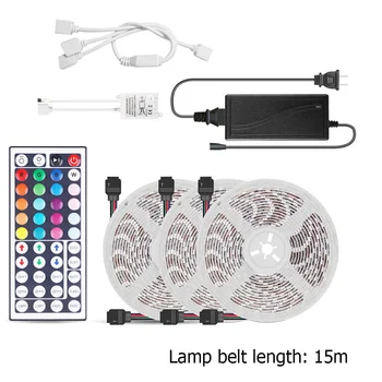 20m SMD 3528 LED Spalva pasikeičia Juostelės Šviesos 44keys Nuotolinio Valdymo RGB Lanksti Juosta Lempos ES/JAV Plug Namų Dekoro