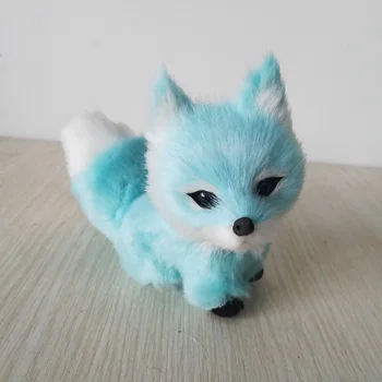 Modeliavimo fox mini 12x9cm sunku modelio polietileno&kailiai, blue fox rankdarbių namų dekoravimo, dovanų b0162