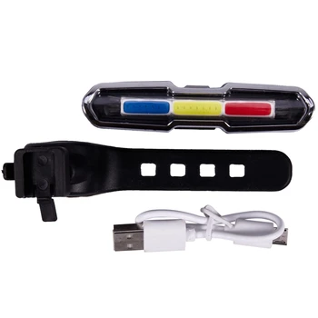 USB Įkrovimo Priekinis Galinis Dviračio Žibintas Ličio Baterija LED Dviračio užpakalinis žibintas Dviračių Šalmas Šviesos Lempos Mount Dviračių Priedų