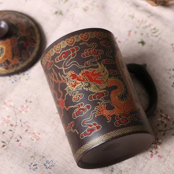 300ML Kinijos Yixing Arbatos Puodelio,Raudonos Molio Drakonas ir Feniksas arbatinukas su Filtru/Infuser Kava & Arbata Rinkiniai