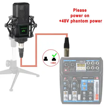 FREEBOSS CM-12 48V Phantom Power Transliavimo Dainuoti Įrašymo Studijoje Choras Pokalbių Vokalo Metalo Profesinės Kondensatoriaus Mikrofonas