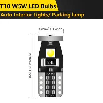 10x W5W T10 Canbus LED Lemputes VW Golf 4 5 6 7 Passat B5 B6 B7 CC Touareg Automobilių Interjero Dome Light Kamieno Stovėjimo Žibintai