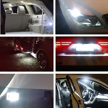 10x W5W T10 Canbus LED Lemputes VW Golf 4 5 6 7 Passat B5 B6 B7 CC Touareg Automobilių Interjero Dome Light Kamieno Stovėjimo Žibintai