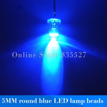 1000PCS/DAUG 5MM mėlyna super ryškus LED kristalų / šviesos diodai apvalios galvos