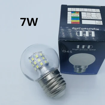 E27 LED Lemputės 5W 7W 110V, 220V Didelio Ryškumo G45 Magija Pupelės Lampada LED Lempos Bombilla Dėmesio Pakabukas