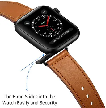 Odinis dirželis, Apple watch band 44mm 40mm iWatch juosta 42mm 38mm natūralios Odos diržas apyrankė 