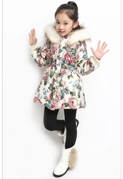 2019 winterjas meisjes Vaikams Žiemos Outwear Stilingas Merginos Atsitiktinis Ilgai Viršutiniai drabužiai & Dangomis, Vaikų Drabužiai mergaitėms žiemos paltai