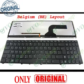 Originali Naujas Nešiojamas klaviatūros Asus G53 G60 G73 X73 Juoda su juodu rėmu su apšvietimu, Belgija BŪTI versiją - 9J.N2J82.J1A