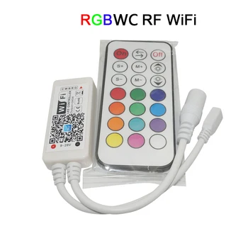 DC12-24V Mini Wireless WIFI LED RGB / RGBW Valdytojas RF Nuotolinio Valdymo IOS/Android išmanusis Telefonas už RGBCW/RGBWW RGB LED Juostos