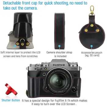 PU Odos Skaitmeninio Fotoaparato krepšys Krepšys Dangtelio Dirželis Fujifilm X-T4 XT4 + Užrakto Atleidimo Mygtuką