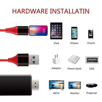 1,8 M 8 Pin HDMI suderinamus Male Kabelio 1080P HD Converter Adapteris, USB Kabelis, HDTV TV Skaitmeninis Garso Adapterio Kabelį