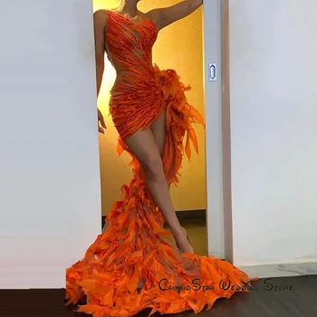 2020 Seksualus, Cut-out Orange Prom Dresses Iliuzija Nereguliarus Brangakmenis Kaklo, Rankovių Konkurso Atveju Šalis, Chalatai Ilgą vakarinę Suknelę