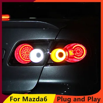 KOWELL Automobilių Optikos už Mazda 6 LED galiniai Žibintai 2005-2013 skirta Mazda6 Uodegos Šviesos Žibintas DRL+Stabdžiu+Parko+Signalas