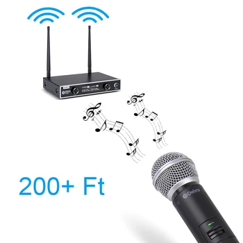 Debra Garso UHF Bevielio Mikrofono Sistema Su Dviguba Nešiojamą Mikrofonus, Visų Rūšių Veiklos, Dainuoti Karaoke Kalbos Bažnyčia