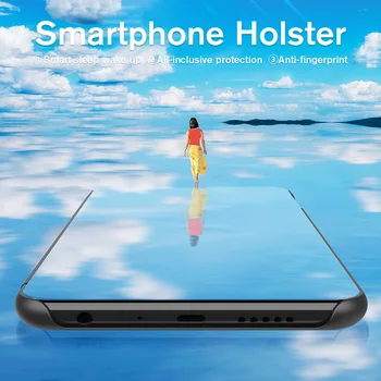 Smart Veidrodis, Flip Case For Huawei P40 Lite Atveju Aiškiai Matyti, Funda Huawei 30 Lite P20 P10 Pro Mate 40 30 10 20 Lite Atveju Oda