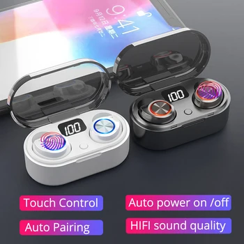 TW80 Bluetooth 5.0 TWS Stereo, Skaitmeninis Displėjus, In-Ear Belaidės Ausinės Ausinių