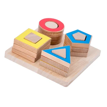 Kūdikių žurnalas Žaislai Švietimo Mediniai Geometrinio Rūšiavimo Lenta Blokų Montessori Vaikai peg dėlionės, Žaislų 4 nustatyti Pastato Blokas Vaikui, Dovanos