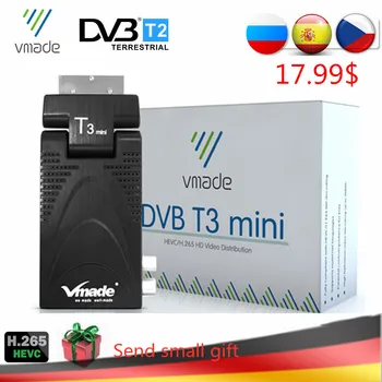 DVB-T2 T3 Mini H. 265/HEVC HD Antžeminės Skaitmeninės TV Dekoderio DVB-T TV Imtuvas Parama 