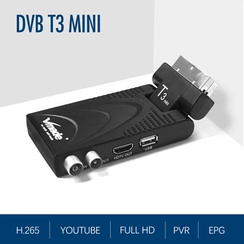 DVB-T2 T3 Mini H. 265/HEVC HD Antžeminės Skaitmeninės TV Dekoderio DVB-T TV Imtuvas Parama 