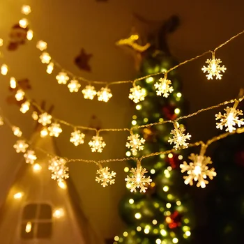 2/3M LED USB snaigės Pasakų Žibintai Kalėdinė Girlianda LED Žibintai String Šviesos Šalis, Sodo Namus Kalėdų Vakarėlį, Vestuvių Dekoras