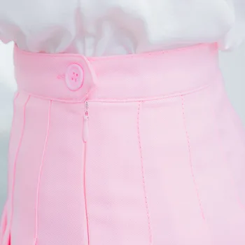 2018 banga prekės žodį mini sijonas temperamentas mielas anti-light vientisos spalvos klostuotas Harajuku data vasaros sijonas aukštu juosmeniu sijonas