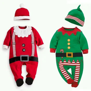 Kūdikių Romper Naujagimiai, Vaikai, Bendras Kalėdų Senelio Kūno kostiumai Berniukams, Mergaitėms, Kūdikiams X'mas Naujų Metų mano pirmoji kalėdų