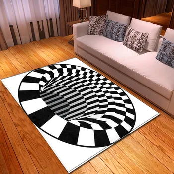 Regėjimo iliuzijos Miegamasis stačiakampio Kilimų Šiaurės Paprasta Office Home Grindų Kilimėlių 3D Spausdinimo išmaišykite Kambarį neslidus Kilimėlis Kilimas