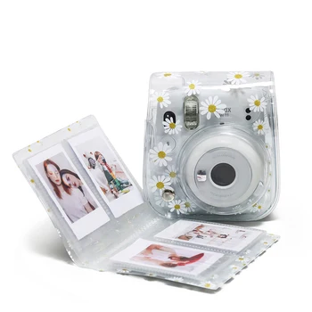 Skaidrus Daisy PVC Apsaugos Atveju Krepšys + 64 PocketAlbum Už Fujifilm Instax Mini 11/9/8 Kamera su Peties Dirželis