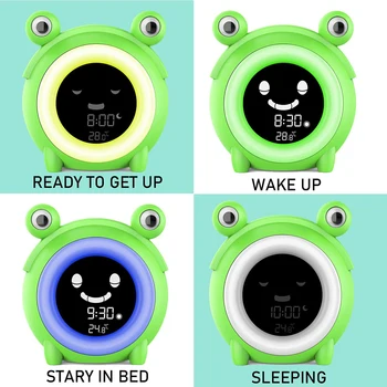 Mielas varlė Skaitmeninis Laikrodis-Žadintuvas Naktį Šviesos Laikrodžiai Vaikai Vaikai Miega Mokymo LED Naktį, Šviesos, Temperatūros Ekranas Žadintuvas