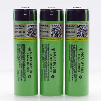 3PCS Liitokala Originalus 3.7 V 3400mah NCR18650B Lthium18650 Baterija Su apsaugos valdybos cigarečių Galios Įrankis