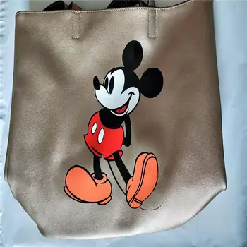 Disney Mickey Mouse Animacinių filmų Didelės Talpos maišelį Peties Shopper lady rankinė moterims apsipirkti Laisvalaikio Mada Kuprinė