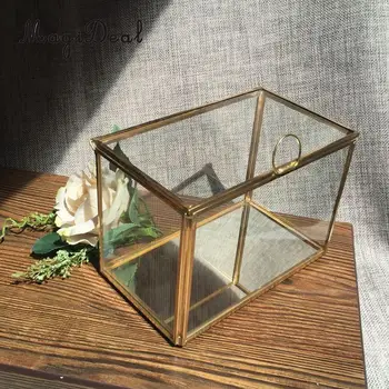 MagiDeal Geometrinis Stiklo Papuošalų Dėžutė, Pratybos Sultingi Augalai Lauke 17 x 10 x 12 cm