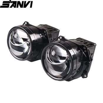 SANVI Automobilių Bi LED&lazerinio Projektoriaus Objektyvo priekinis žibintas 35w 6000K hi-low beam Auto LED Projektorius priekinis žibintas Automobilį, Motociklą Šviesos Ppgrade