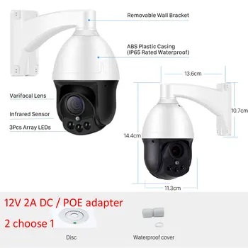 4X Auto Zoom IP Camera PTZ Outdoor Vandeniui XMEye Speed Dome POE VAIZDO Kamera 3MP /2MP, Mini Stebėjimo PTZ IR Kamera 1080P