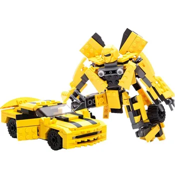 Gudi Paverčia Robotą, Geltona Automobilio pav Plytos Miesto Statybos Blokus suderinama withCreator Švietimo Žaislai Vaikams
