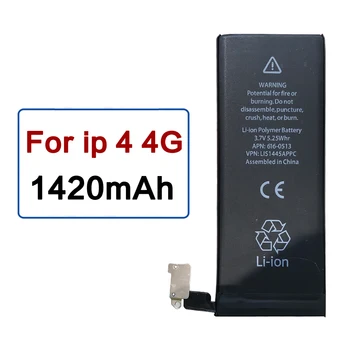 Iphone 4 4G 1420mAh baterija 3.7 V Pakeitimo Li-ion Vidinė Baterija Apple iPhone 4 4G IP4G mobiliojo telefono baterija