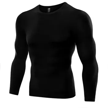 Vyrai Suspaudimo Pagal Pagrindo Sluoksnis Top ilgomis Rankovėmis Triko Sporto Bėgimo marškinėliai CY1 Naujas 2019