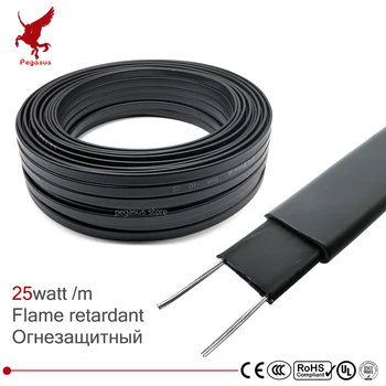 10-50m 220V Liepsną tipo šildymo kabelis W=10mm Savarankiškai regulat temperatūros Vandens vamzdynų apsauga Stogo apsaugos nuo apledėjimo šildymo kabelis