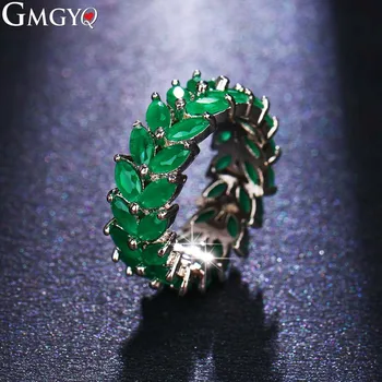Prabangos Dizaineris Bižuterijos Moteriški Aksesuarai Green Crystal Cirkonis Žiedas Gėlių Žiedai Moterims, Juvelyriniai Dirbiniai
