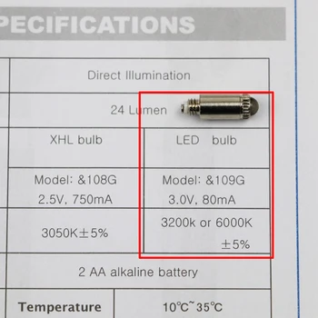 Medicinos Naujų Ausies Priežiūros Aksesuaras 3.0 V LED Atsarginės Lemputės &109G 80mA Lempos Pakeitimas Otoscope